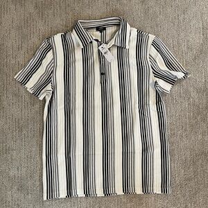 Express Black and White Striped Men's Shirt